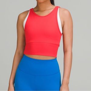 LULULEMON power pivot everlux tank in “carnation red” NWT, size 12